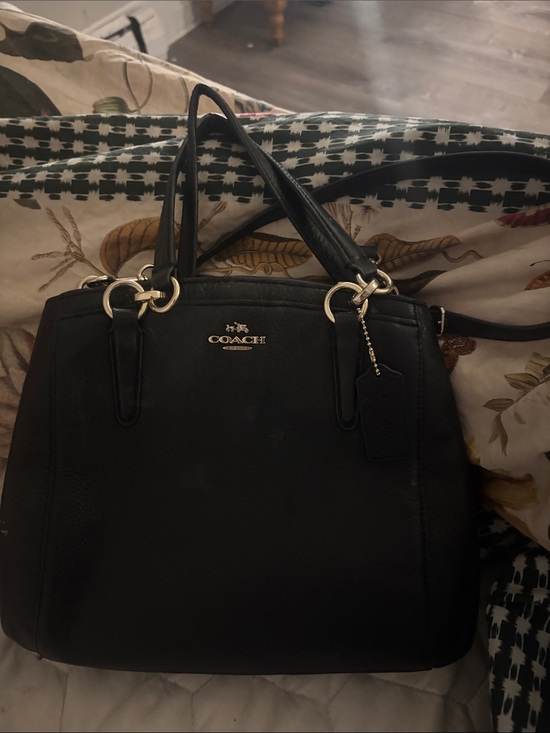 Coach Handbags - Coach Black Leather Satchel with Gold Hardware